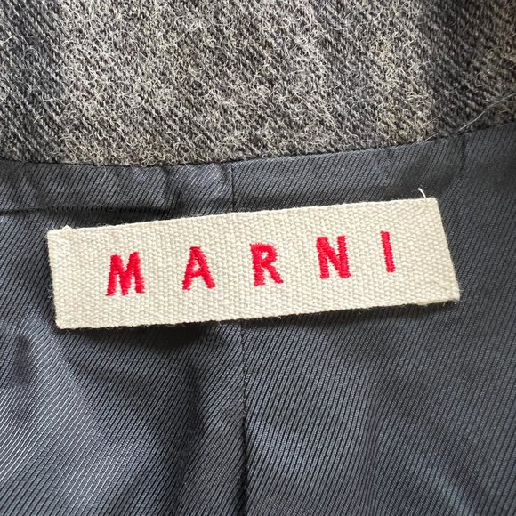Marni Mohair Wool Baby Alpaca Highlander Cropped Blazer Jacket Coat Shrug Italy - Picture 5 of 7